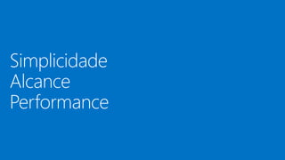 Simplicidade
Alcance
Performance
 