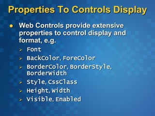 Asp.net server controls | PPT