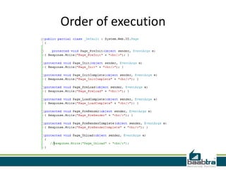 Order of execution
 