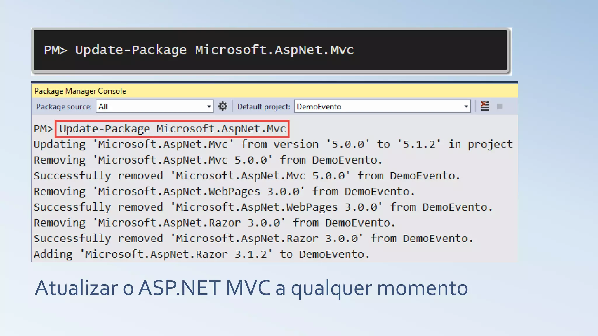 Atualizar o ASP.NET MVC a qualquer momento 