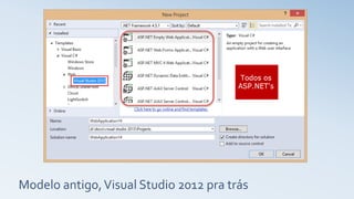 Modelo antigo,Visual Studio 2012 pra trás
 