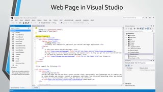 Web Page in Visual Studio 
 