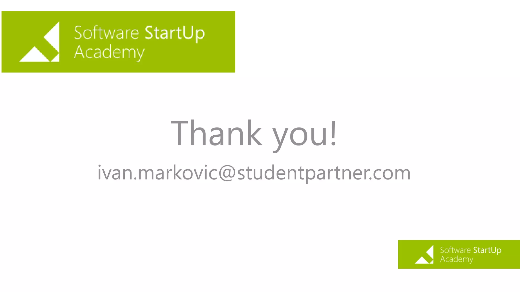 Thank you!
ivan.markovic@studentpartner.com
 