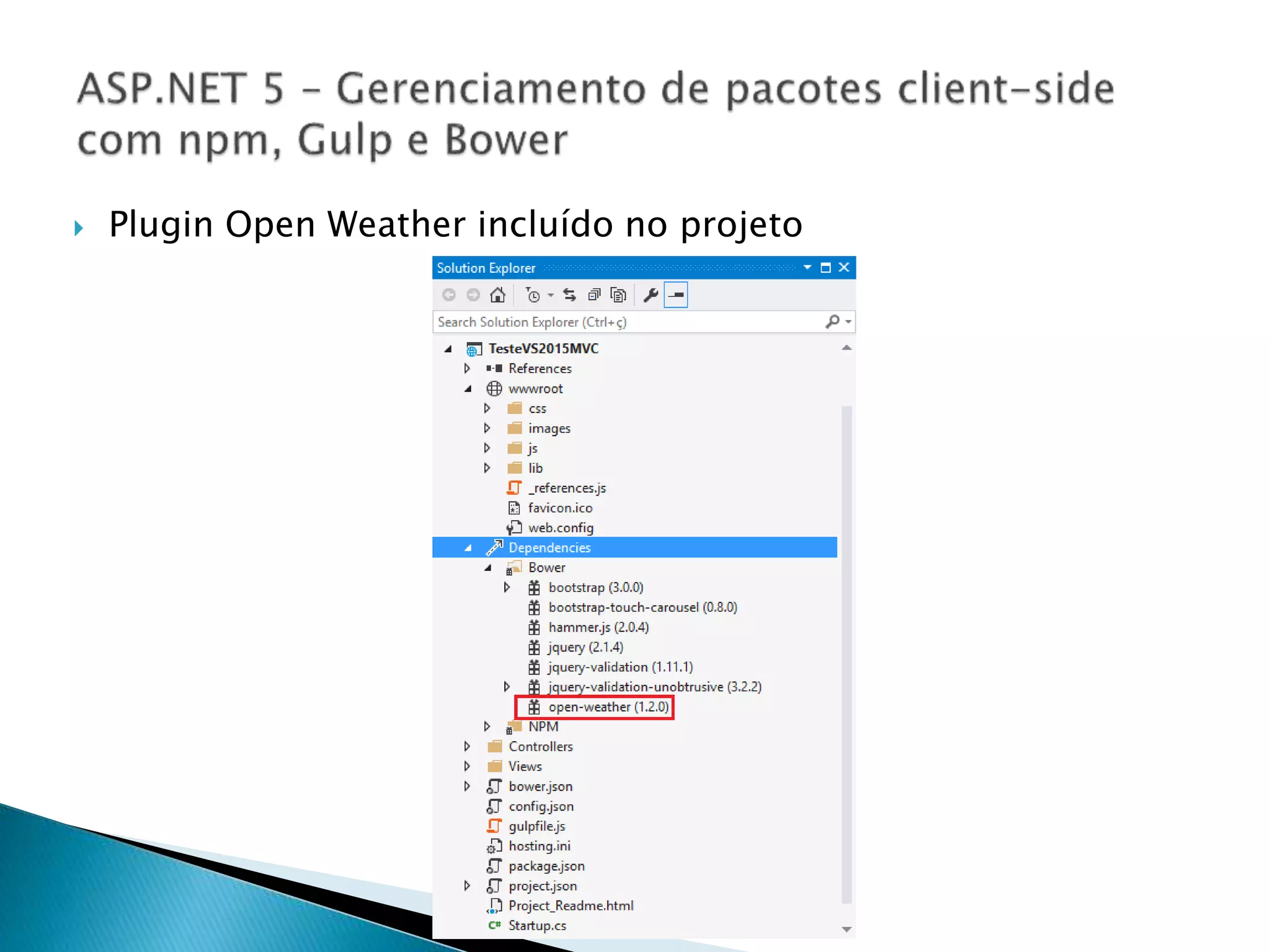  Plugin Open Weather incluído no projeto
 