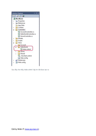 Edit by Nhiên IT (www.eg.vnao.vn)
Sau đây cho thấy Index.cshtml tập tin đã được tạo ra:
 