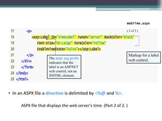A View about ASP .NET and their objectives | PPT