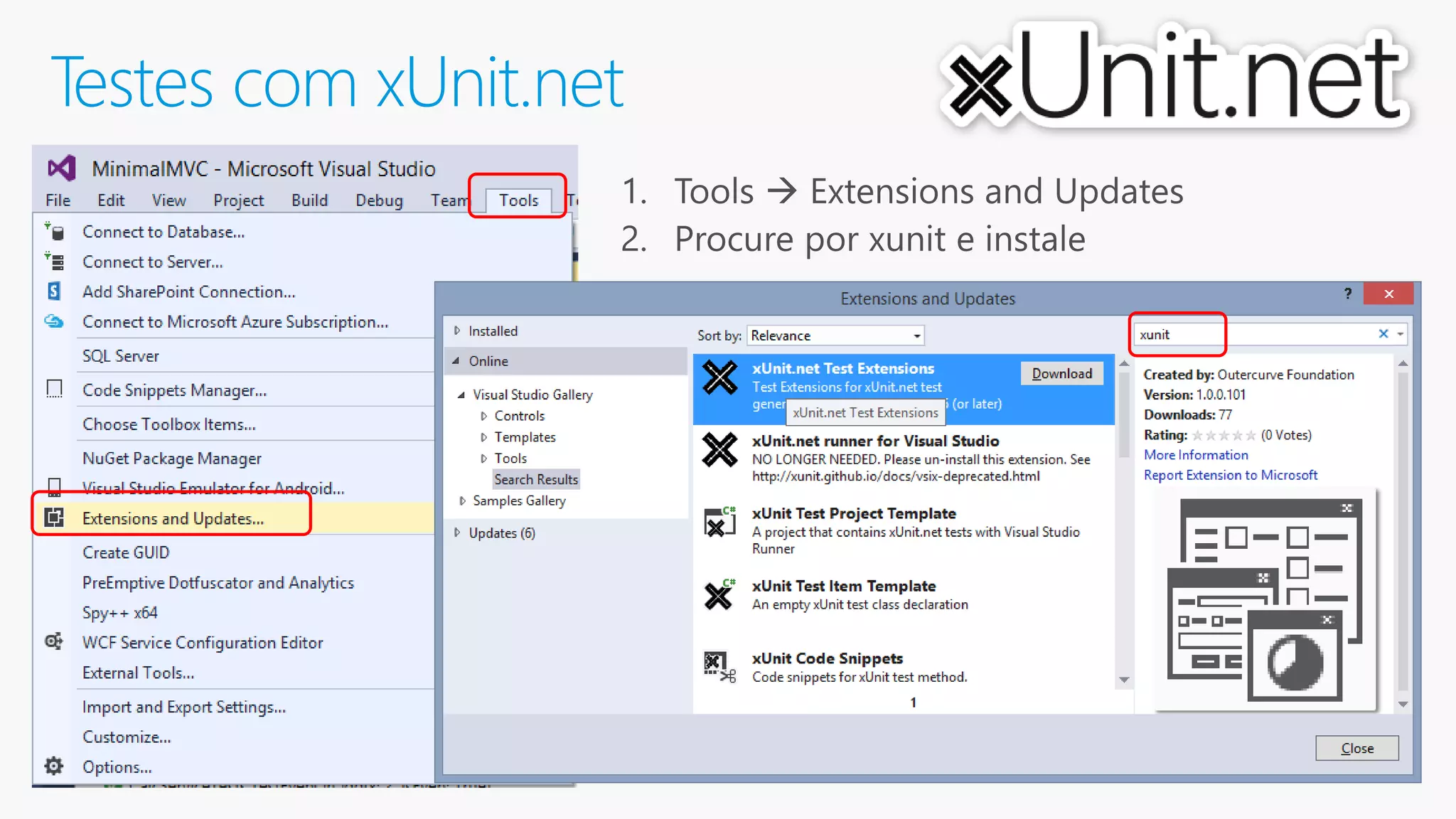 Testes com xUnit.net