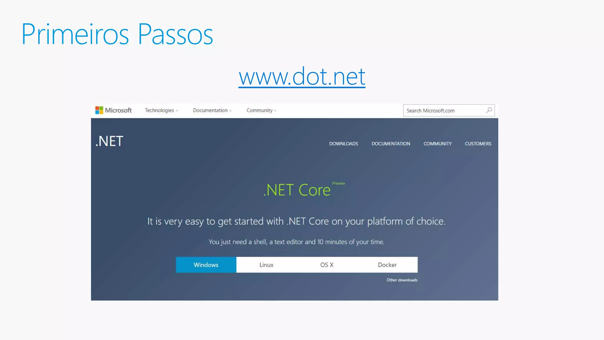 Primeiros Passos www.dot.net