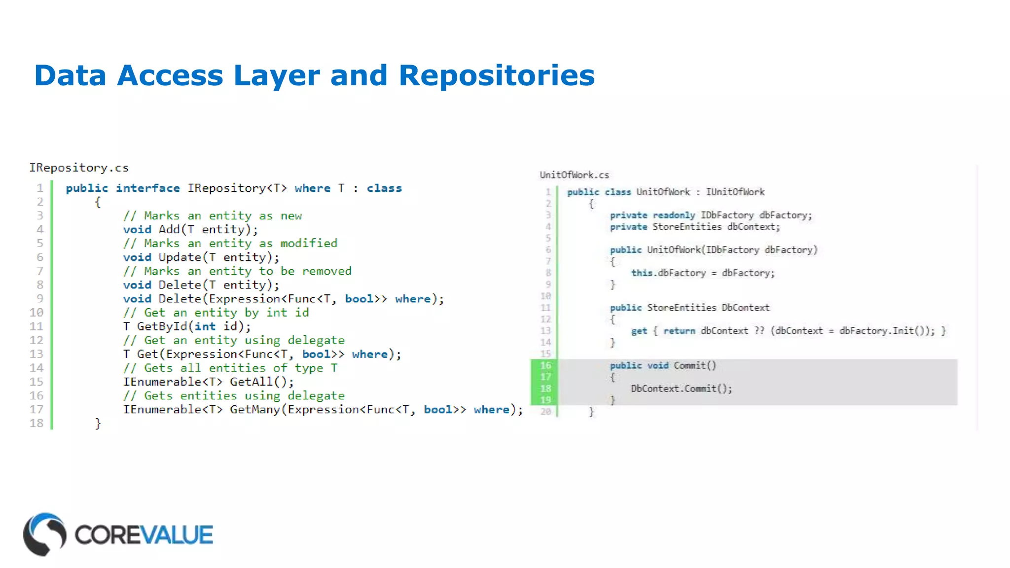 Data Access Layer and Repositories
 