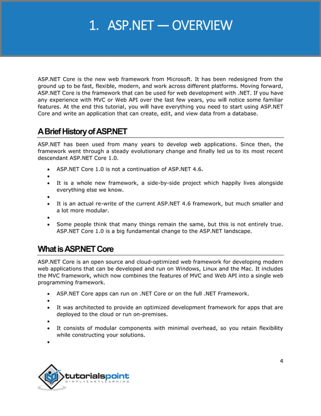 Asp.net core tutorial | PDF