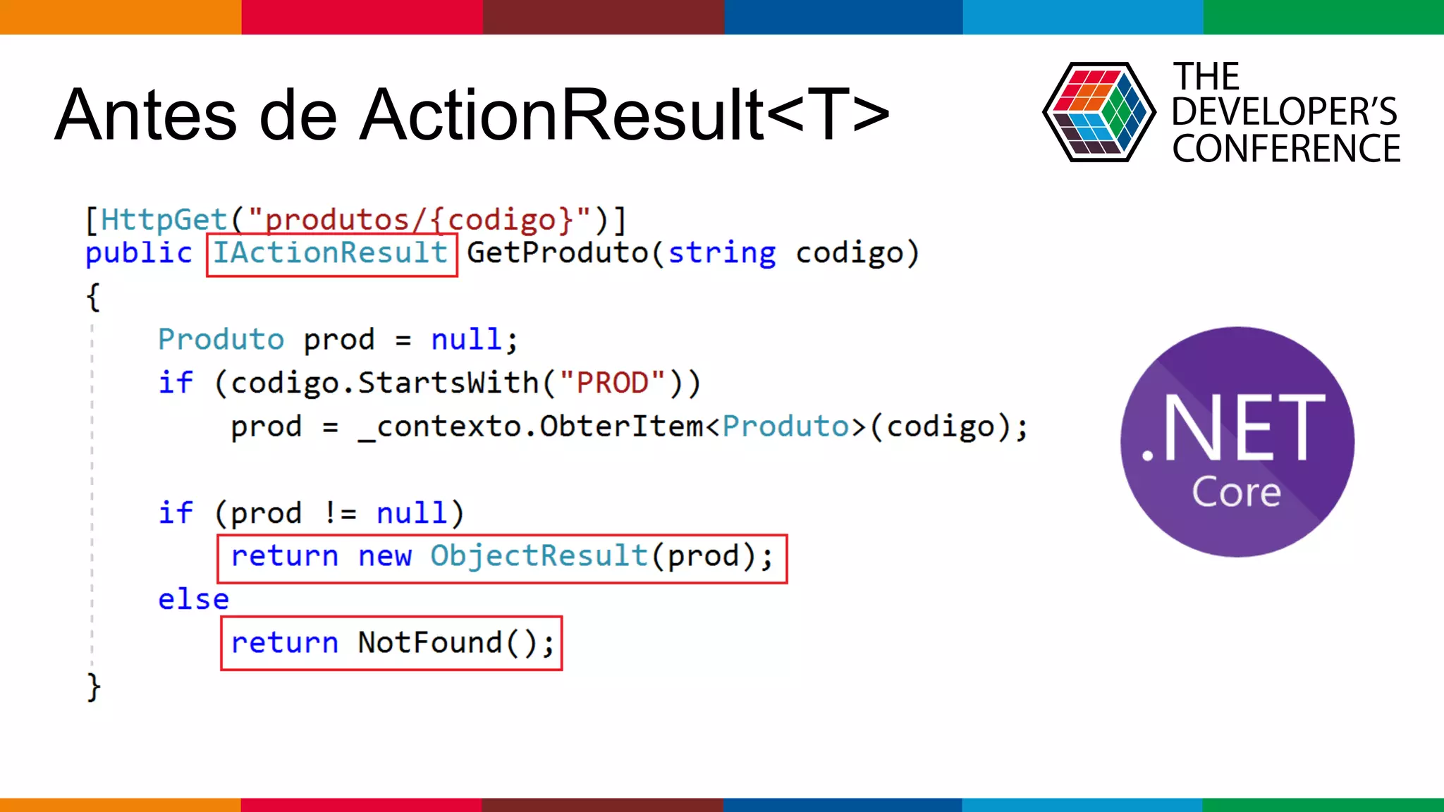 Globalcode – Open4education
Antes de ActionResult<T>
 