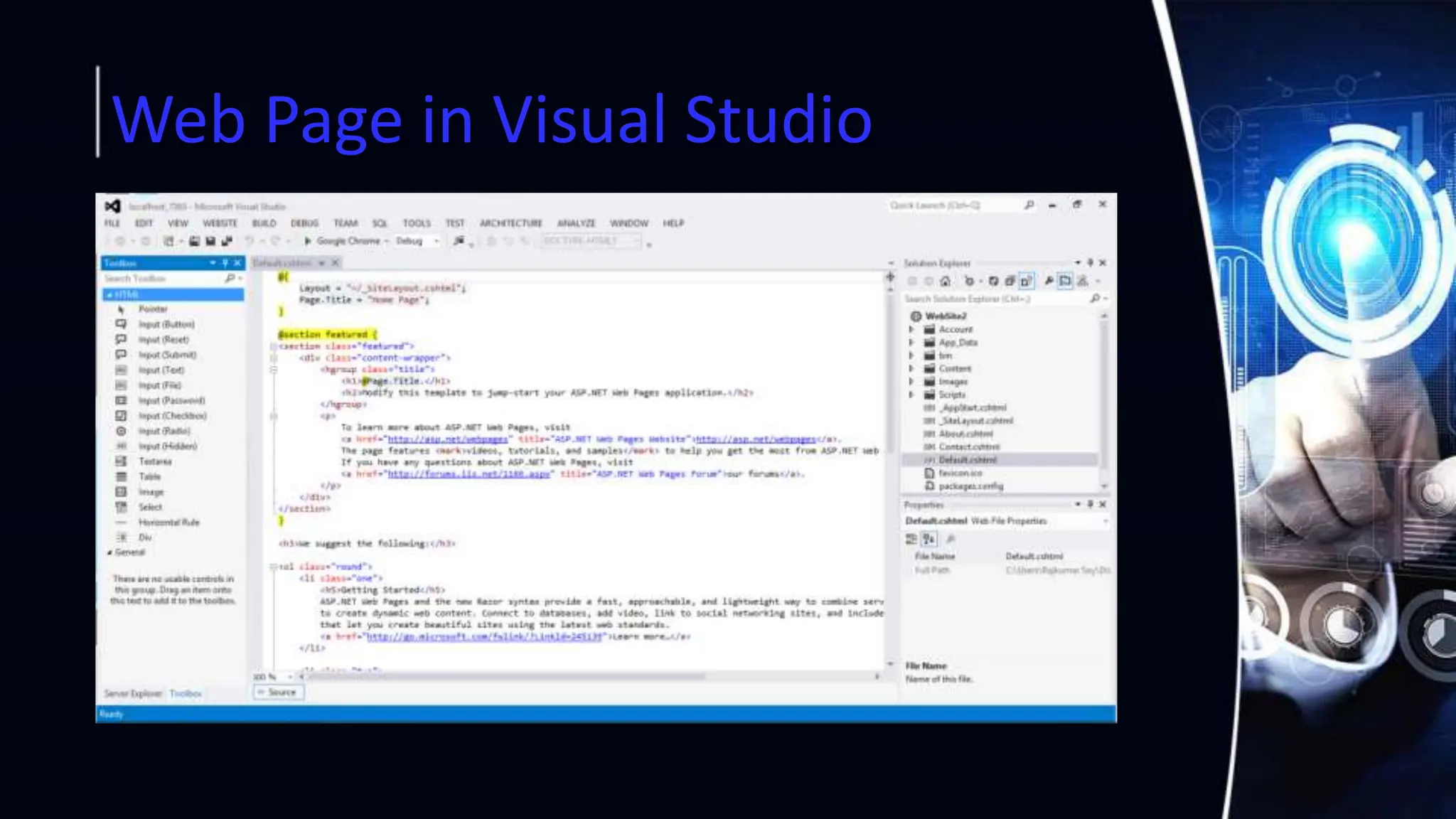 Web Page in Visual Studio
 