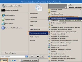 Administração de Sistemas Proprietários - Backup e Restauração
 