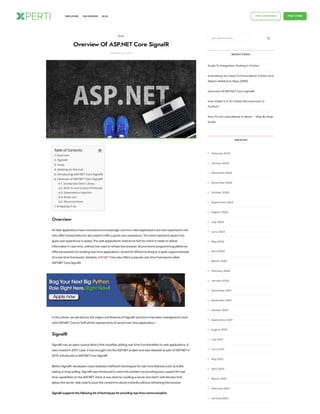Overview Of ASP.NET Core SignalR