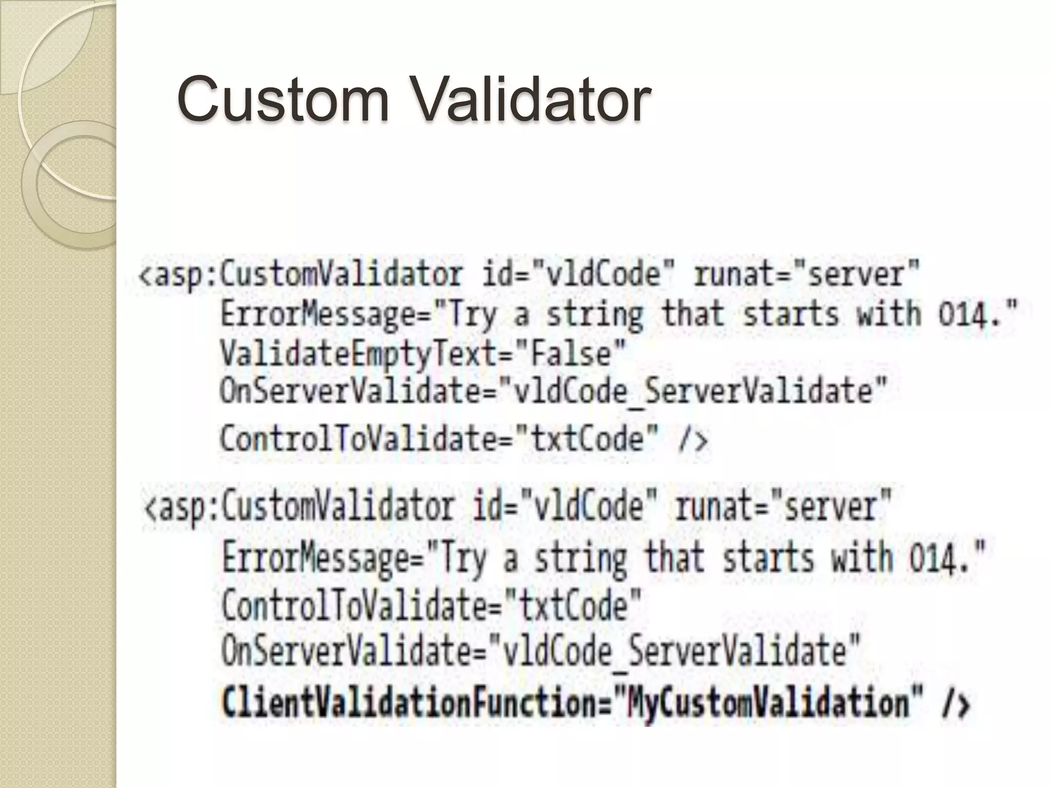 Custom Validator 