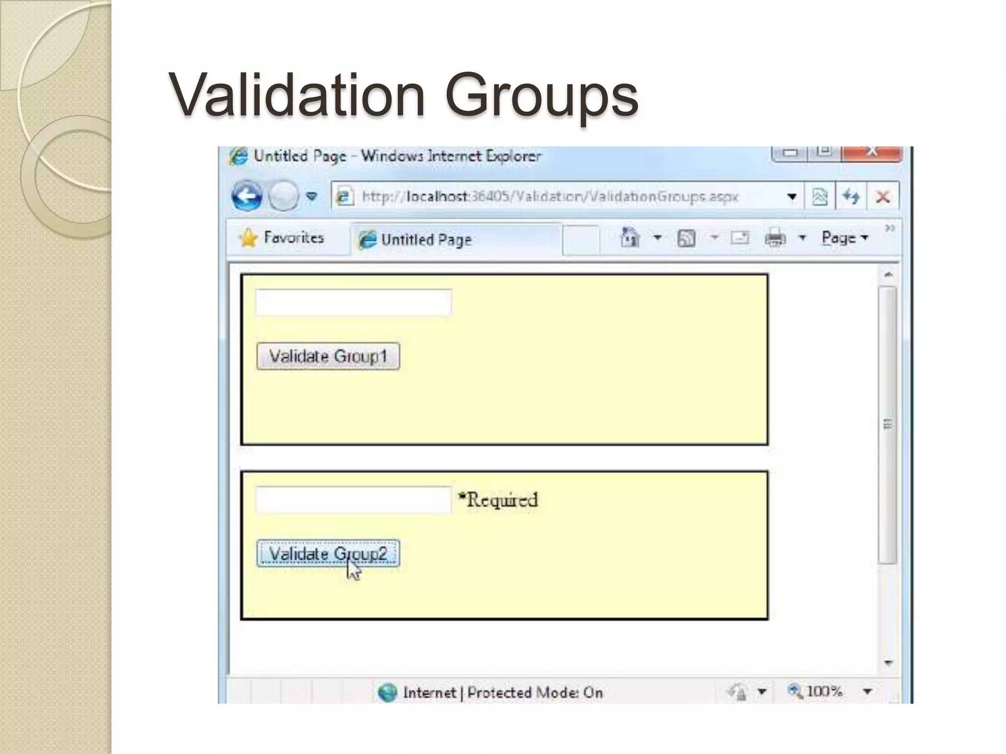 Validation Groups 