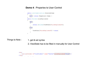 ASP.NET User Controls - 20090828 | PDF