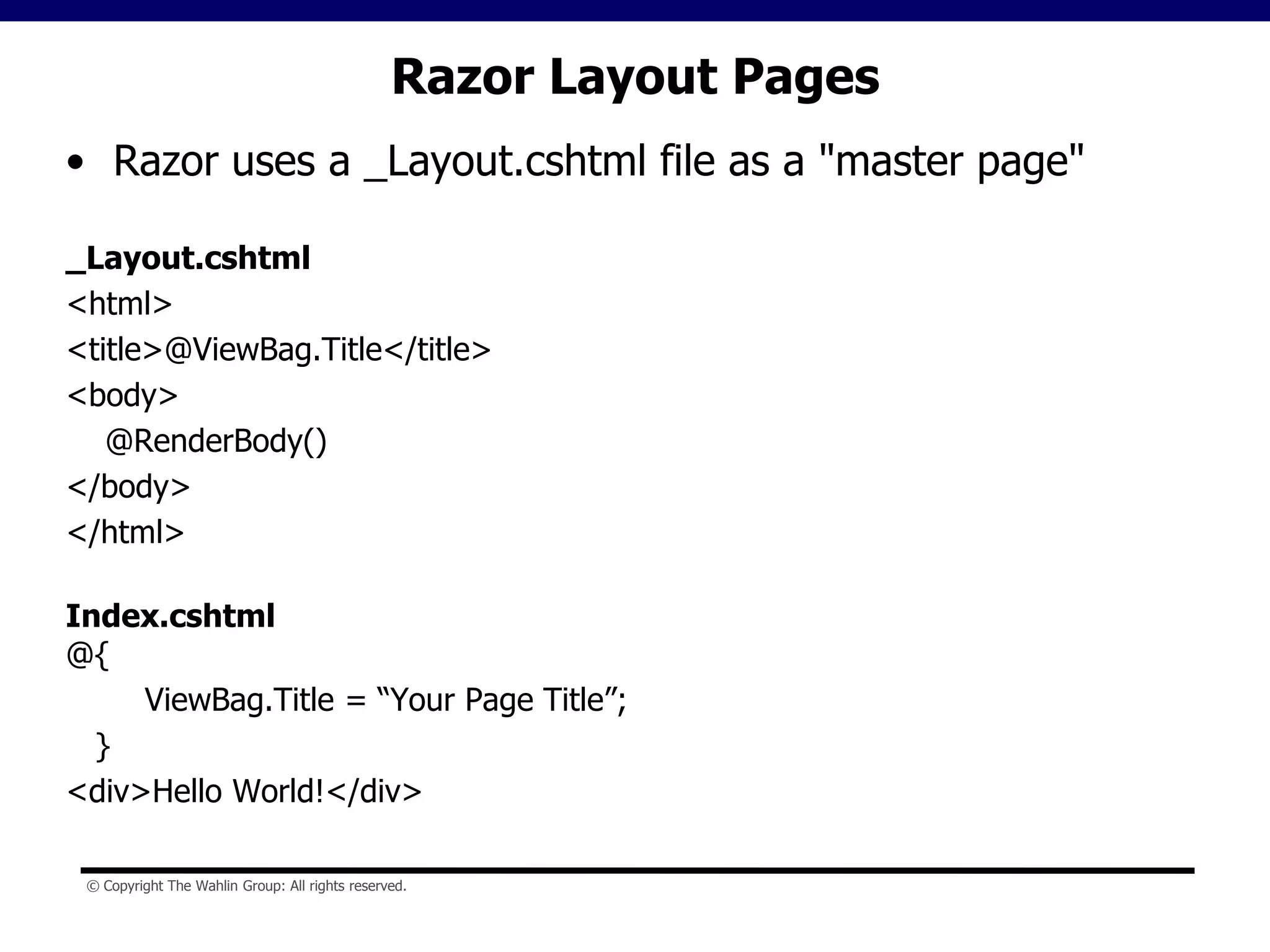 rev 1.0/0111AgendaThe MVC PatternASP.NET MVC 3Getting Started with RazorDemos