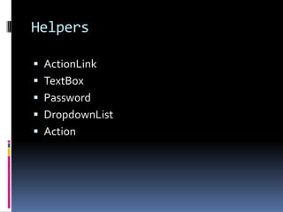 HelpersActionLinkTextBoxPasswordDropdownListAction