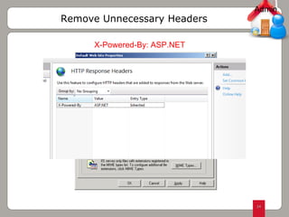 Remove Unnecessary Headers X-Powered-By: ASP.NET Admin 