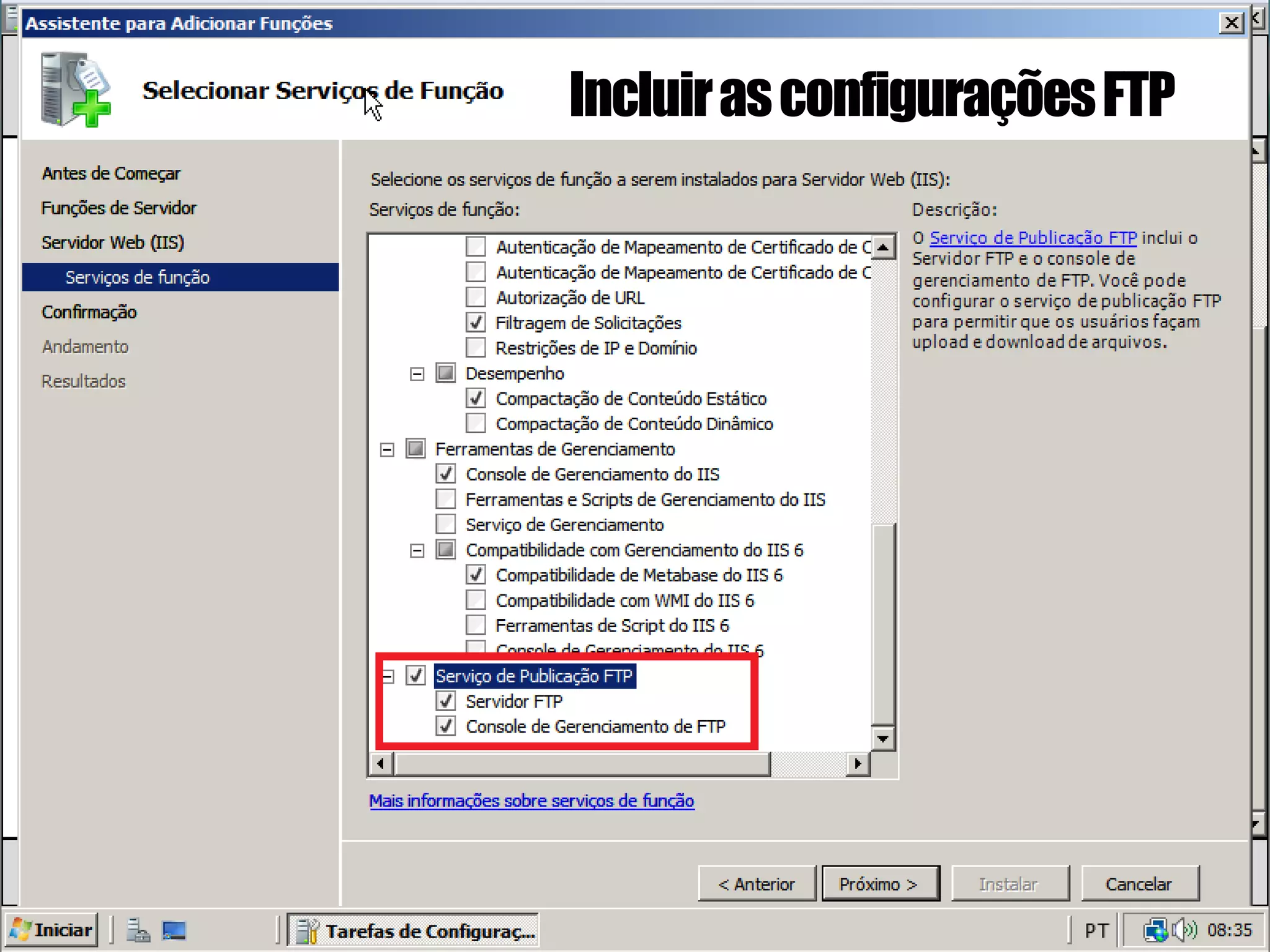IncluirasconfiguraçõesFTP
 