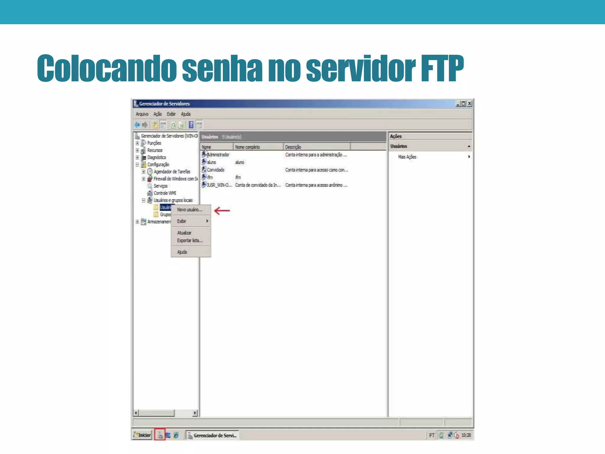 ColocandosenhanoservidorFTP
 