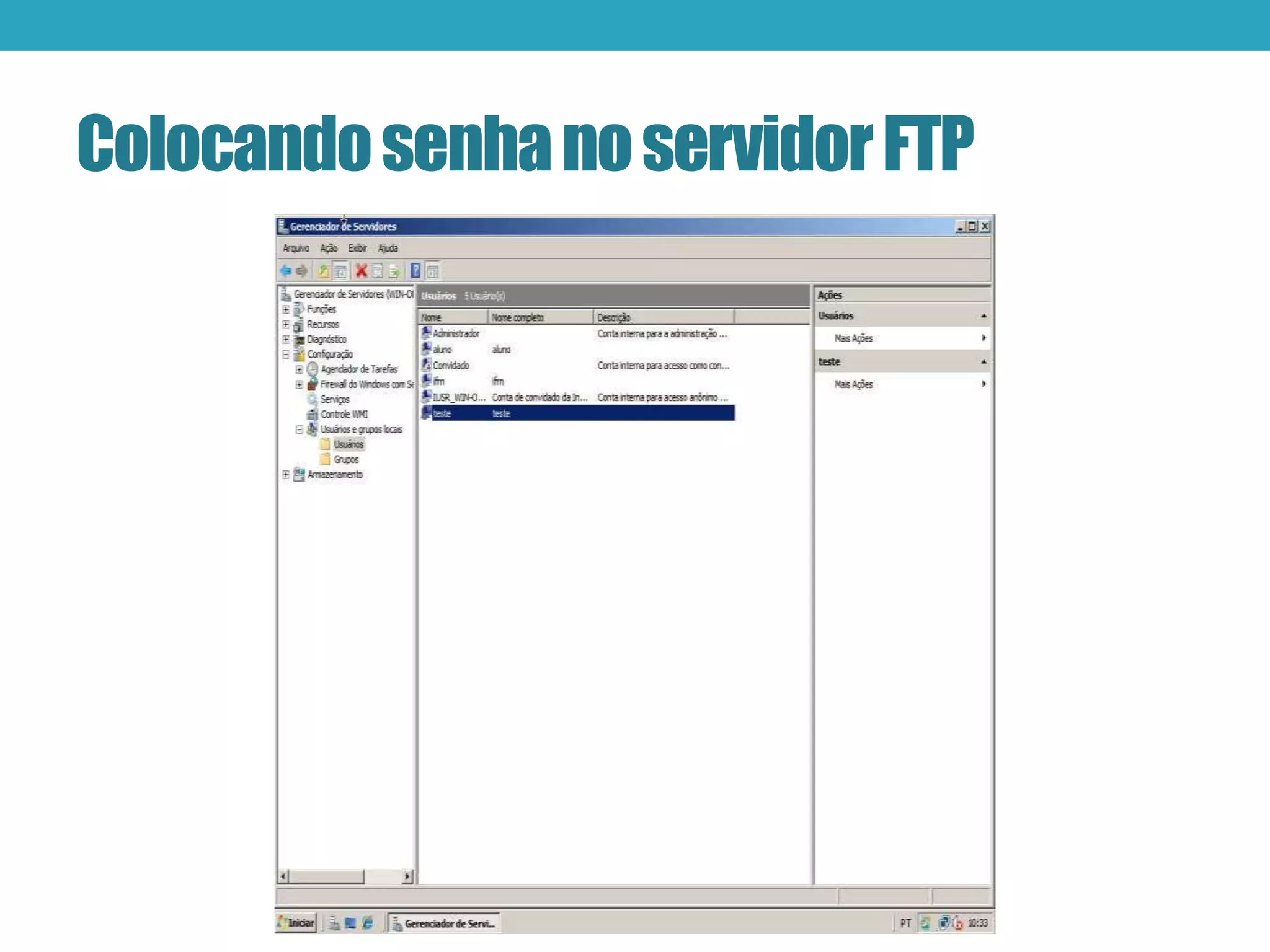 ColocandosenhanoservidorFTP
 