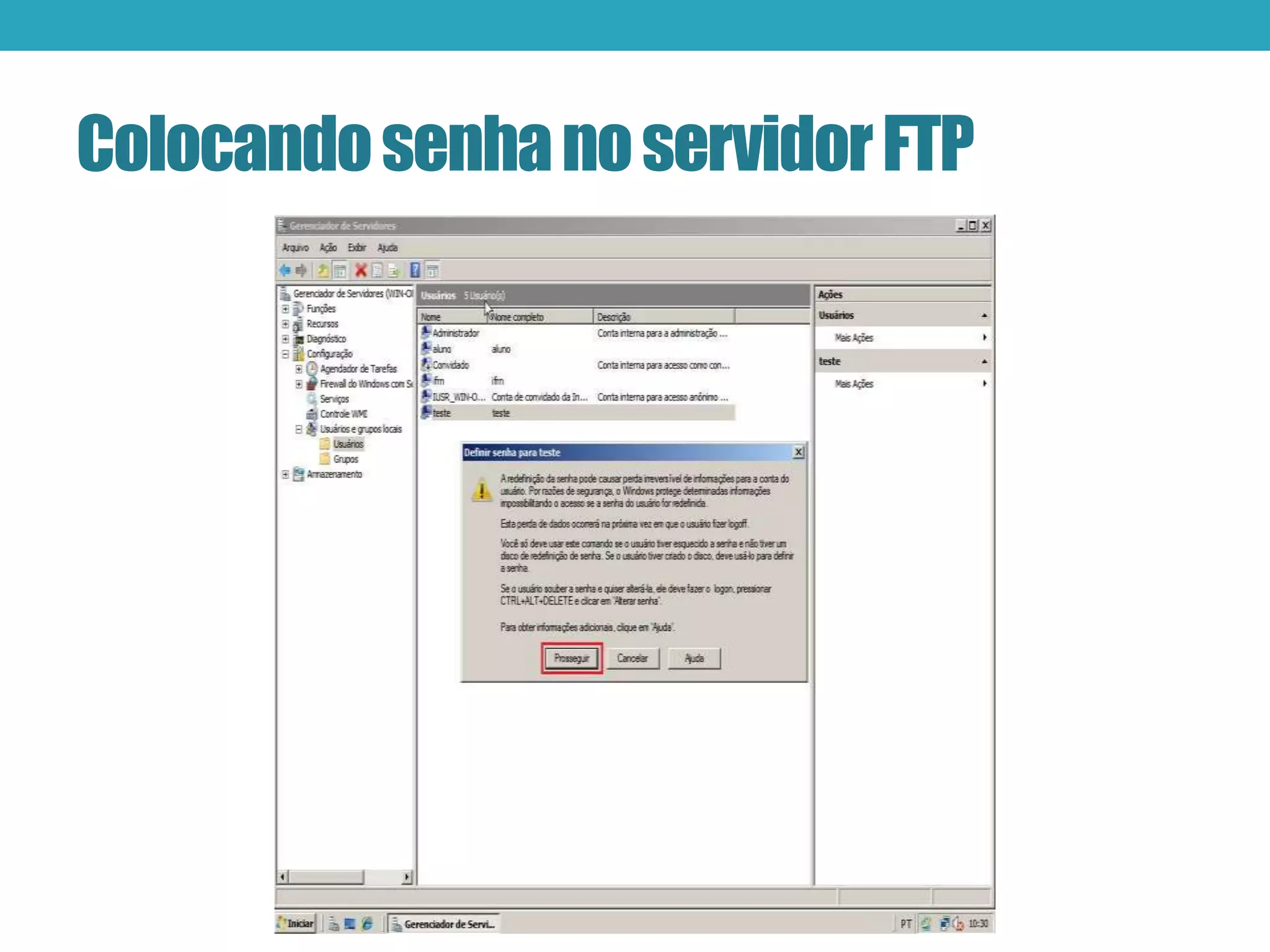 ColocandosenhanoservidorFTP
 