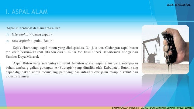 ASPAL - BAHAN GALIAN INDUSTRI - BONITA