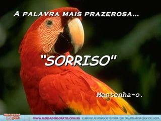 A palavra mais prazerosa… “ SORRISO" Mantenha-o.