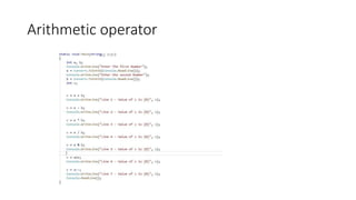 Arithmetic operator
 