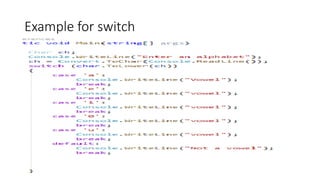Example for switch
 