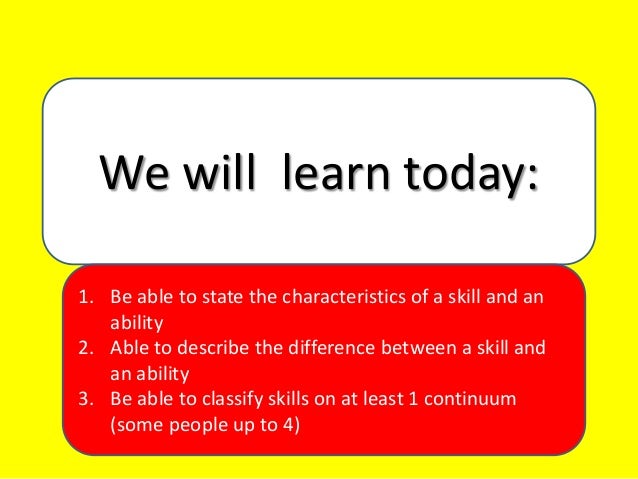 abilities and skills