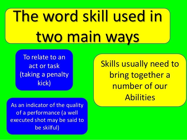 abilities and skills
