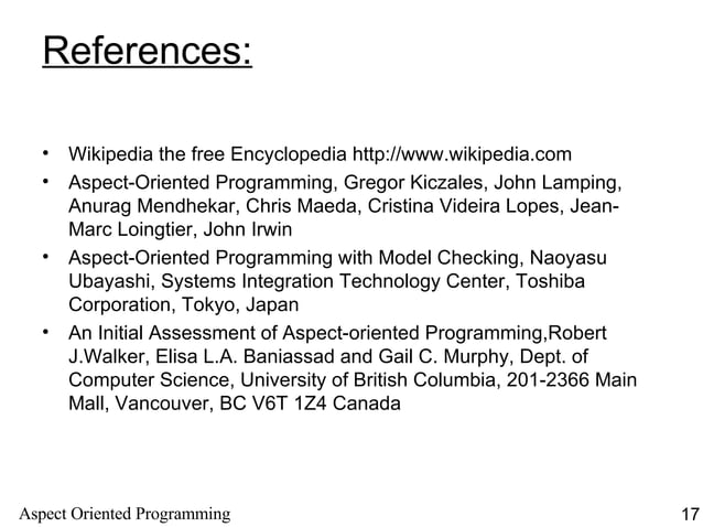 Aspect Oriented Programming | PPT