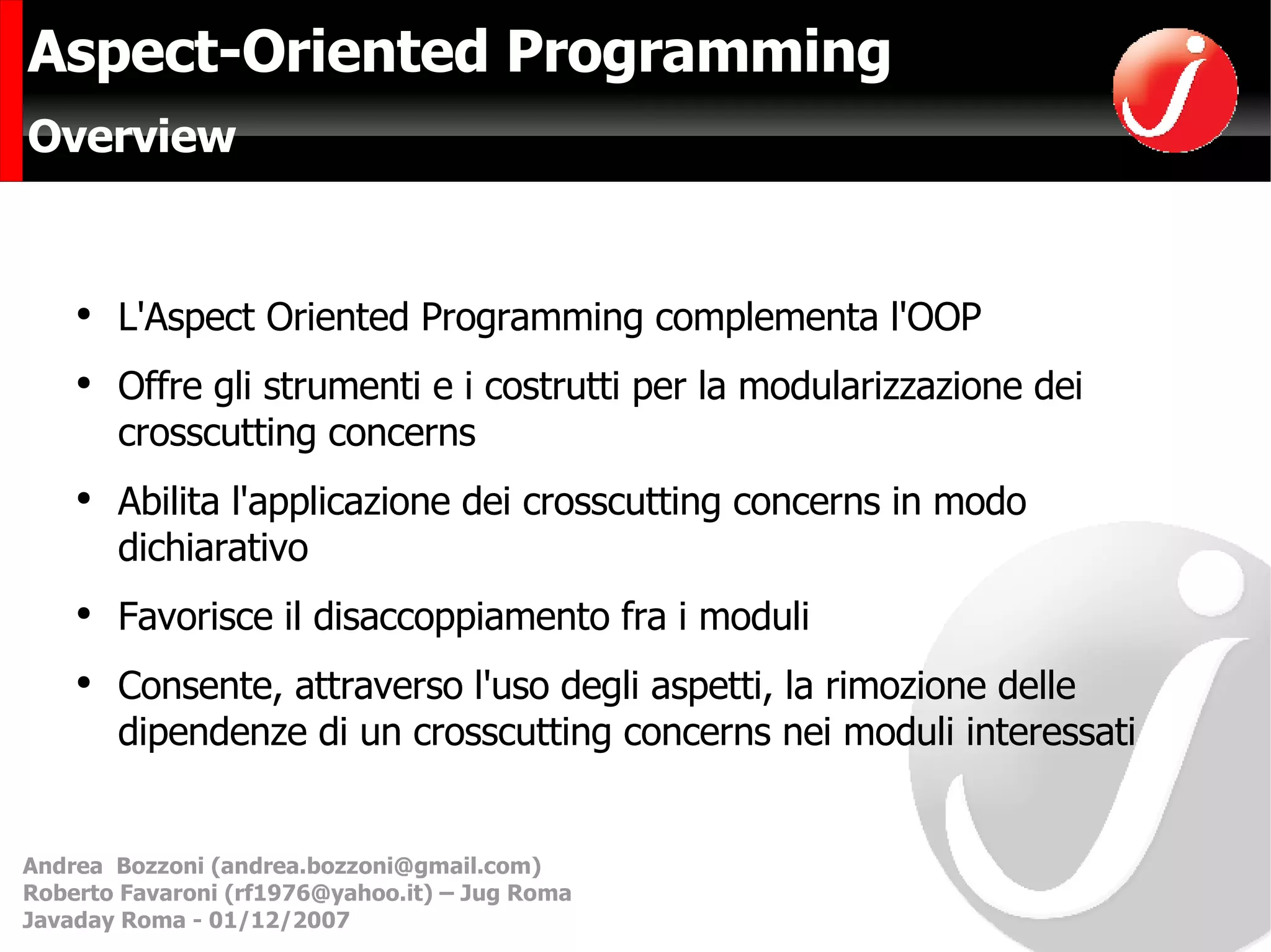 Aspect Oriented Programming | PPT
