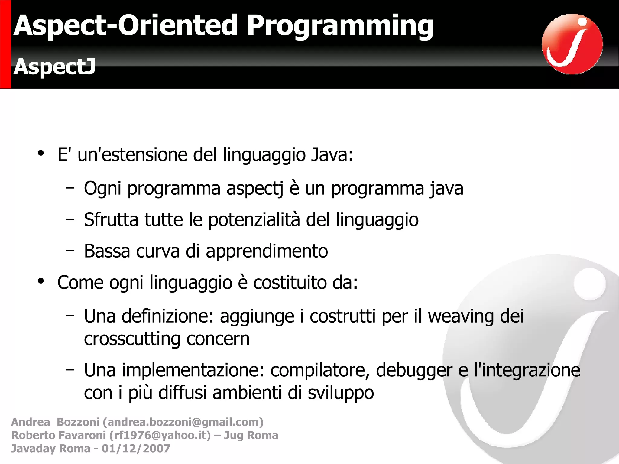 Aspect Oriented Programming | PPT
