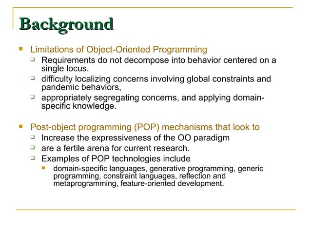 Aspect Oriented Software Development | PPT