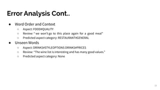 Aspect Based Sentiment Analysis