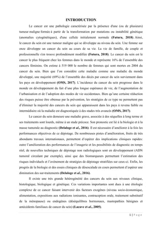 Aspect biomedical et biochimique du cancer du sein | PDF