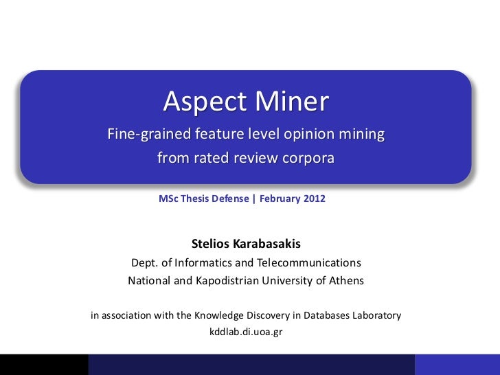 Master thesis opinion mining