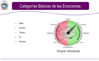 Categorías Básicas de las Emociones:


•   Miedo.

•   Aversión.

•   Tristeza.

•   Ira.

•   Sorpresa.
 