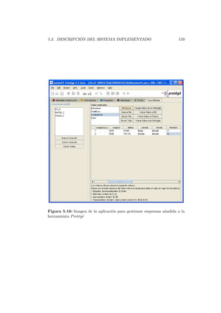 5.3. DESCRIPCI ´ON DEL SISTEMA IMPLEMENTADO 159
Figura 5.16: Imagen de la aplicaci´on para gestionar esquemas a˜nadida a la
herramienta Prot´eg´e
 