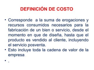 Aspecto financiero económico, factores que influyen en el costo | PPT