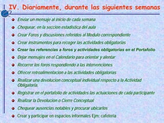 Aspectos Operativos de la Tutoria Virtual
