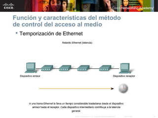 10© 2007 Cisco Systems, Inc. Todos los derechos reservados. Cisco Public
Función y características del método
de control del acceso al medio
 Temporización de Ethernet
 