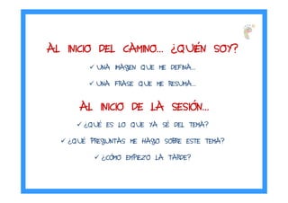 UNA IMAGEN QUE ME DEFINA…
UNA FRASE QUE ME RESUMA…
¿QUÉ ES LO QUE YA SÉ DEL TEMA?
¿QUÉ PREGUNTAS ME HAGO SOBRE ESTE TEMA?
¿CÓMO EMPIEZO LA TARDE?
AL INICIO DE LA SESIAL INICIO DE LA SESIAL INICIO DE LA SESIAL INICIO DE LA SESIÓÓÓÓNNNN…………
AL INICIO DEL CAMINOAL INICIO DEL CAMINOAL INICIO DEL CAMINOAL INICIO DEL CAMINO………… ¿¿¿¿QUIQUIQUIQUIÉÉÉÉN SOY?N SOY?N SOY?N SOY?
 