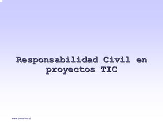 Responsabilidad Civil en
         proyectos TIC




www.pumarino.cl
 