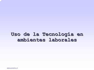 Uso de la Tecnología en
       ambientes laborales




www.pumarino.cl
 