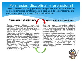 Aspectos curriculares generales de la licenciatura en matemáticas | PPTX